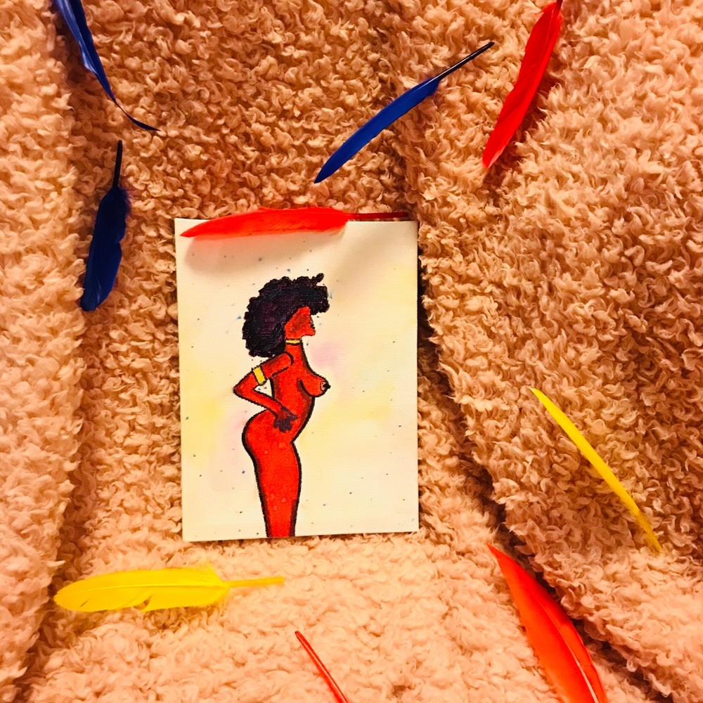 Afro Woman Drawing
